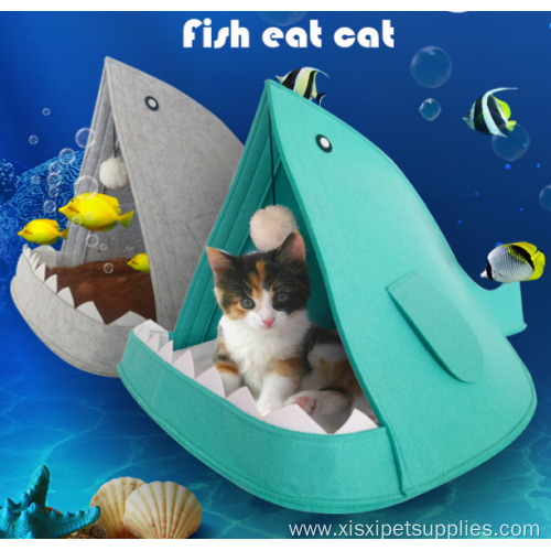 warm plush shark beak pet house durable pet